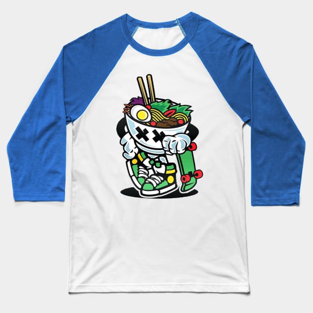 ramen skateboard Baseball T-Shirt by namaluandsg